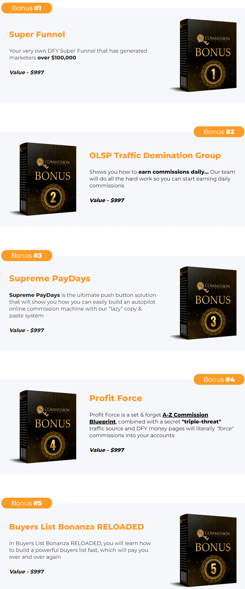 Commission Secrets bonus