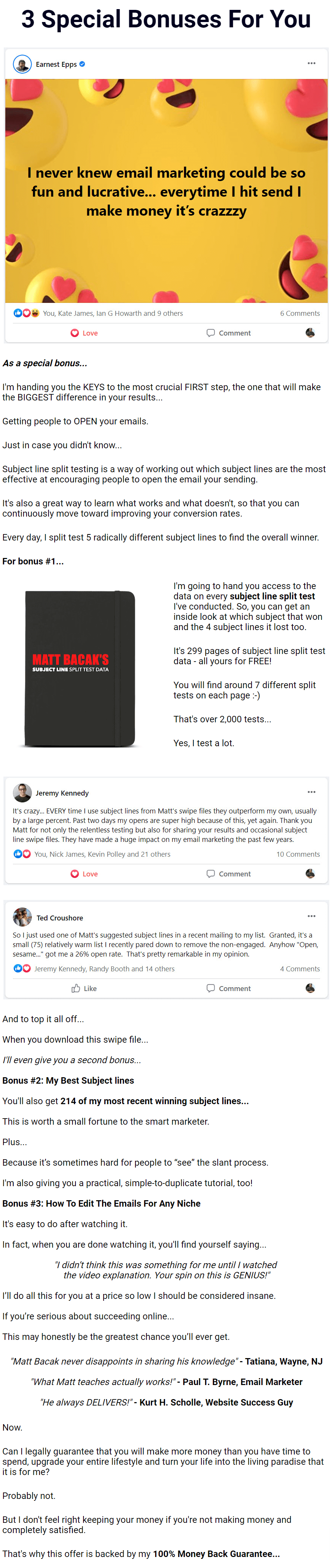 Instant Swipe File bonus